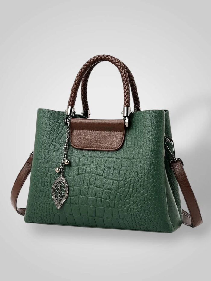 Brown hobo bag with woven chain handle